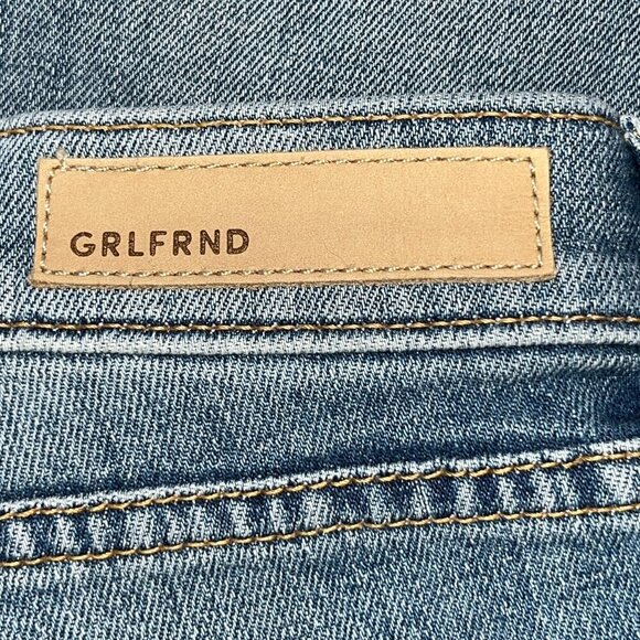 GRLFRND NAOMI Blue Jeans in "I Will Survive" Wash Made in USA Ripped Knees - 24 - Picture 8 of 13